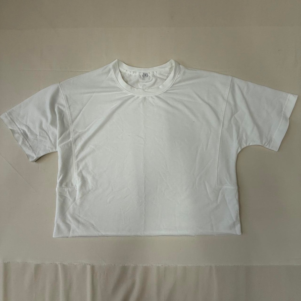 White Oversized Boxy Crop Tee